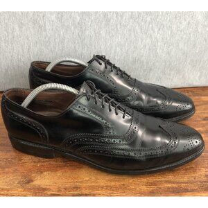 Allen Edmonds Lloyd Shoes Mens SZ 11 C Black Leather Wingtip Lace Up Dress‎ Shoe